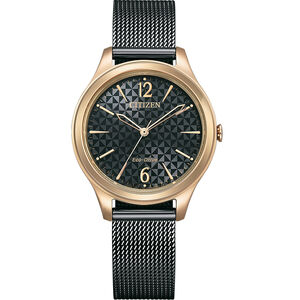 CITIZEN 星辰 光動能時尚菱格紋米蘭帶女錶-32mm EM0509-87E