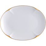 LEGLE - Auspicious Small Dish - Oval Plate with Gold Rim 26cm, , large