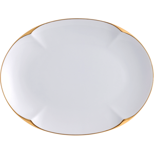 LEGLE - Auspicious Small Dish - Oval Plate with Gold Rim 21cm
