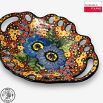 【SOLO Vintage】Cerraf Polish Pottery 26.5cm Fruit Bowl Where Flowers Bloom Deeply Series Made in Poland, , large