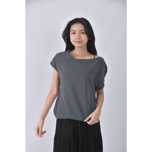 (S) giordano ladies質感灰色短袖上衣二手衣