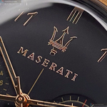 [星晴錶業]MASERATI手錶,42mm,R8871625004黑色錶面玫瑰金錶殼深黑色真皮皮革錶帶款, , large