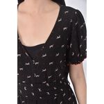 (M) uniqlo棉質條紋黑色綁帶洋裝二手衣, , large