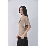 (S) vicky質感棕色短袖上衣二手衣, , large