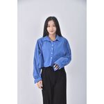 (F) have u質感藍色長袖上衣二手衣, , large