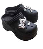 [e shoe store] Amy height-enhancing women's hole shoes/gardener shoes/waterproof slippers black 24.5CM, , large