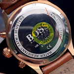 [星晴錶業]BOSS手錶,42mm,HB1513605古銅色錶面玫瑰金錶殼咖啡色真皮皮革錶帶款, , large