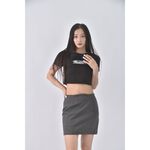 (S) romale papa質感灰色短裙二手衣, , large