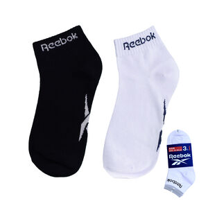 Reebok棉選柔軟1/4襪3入組-黑色25~27
