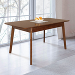 【Homelike】喜家居120-150cm實木延伸餐桌-胡桃色(2529), , large