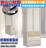 【文創集】寶亞2.7尺推門三抽衣櫃(客約商品), , large