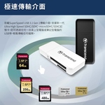 【Transcend】RDF5 白色 USB 3.1 micro SD SDXC SDHC 記憶卡 讀卡機, , large