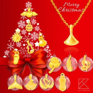 【TLH】14選1 閃耀聖誕 黃金造型項鍊 約重0.03錢±0.01 (任選 聖誕交換禮物)