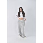 (4XL（含）以上) calvin klein高腰質感腰部logo灰色長褲二手衣, , large