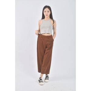 (2XL) art made高腰厚磅棕色長褲二手衣