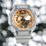 CASIO 卡西歐 G-SHOCK 半透明感 金屬蒸鍍工藝 雙顯電子錶 手錶 GA-2100BM-7A5, , large