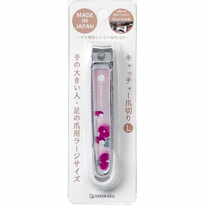 【Greenbell】Nail clipper with catcher L (pink)