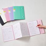 *需預訂【KING JIM】KAKIKO 8612單頁式風琴摺疊資料夾 16內袋(多色)粉紅, , large