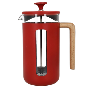 沾沾生活DipDipLife | La Cafetiere｜皮薩不鏽鋼濾壓壺｜紅色(大)1000ml