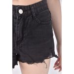 (S) jeans高腰丹寧牛仔質感黑色短褲二手衣, , large