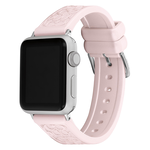 COACH Apple Watch 錶帶 38/40/41mm適用- 粉色珠光矽膠錶帶(不含手錶), , large