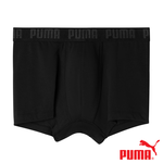 PUMA 平口內褲 1件組 彪馬 跳豹 男內褲 平角內褲 修身 防捲邊 貼合 耐穿 柔軟 棉質 排汗 透氣 抗菌 黑 灰, 黑,M, large