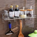 304 stainless steel rectangular silver six hook rack, , large