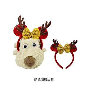 金亮片蝴蝶結鹿角髮箍(款式/顏色隨機出貨)