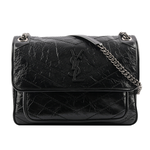 YSL 小牛皮翻蓋NIKI包/郵差包/中款(28cm)/黑色, , large