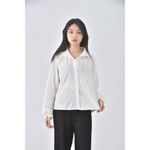 (M) fashion質感白色長袖上衣二手衣, , large
