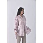 (F) 【作珩私服】meier q質感緞面紫色長袖上衣二手衣, , large