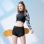 MONINA MIT Girls long-sleeved sunscreen two-piece swimsuit -XL, , large