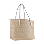 COACH City 塗層帆布托特包/淺卡其/白色, , large