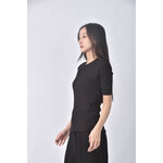 (S) beauty and youth圓領黑色短袖上衣二手衣, , large