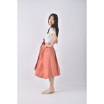 (F) cos質感綁帶橘色長裙二手衣, , large