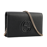 GUCCI SOHO 系列牛皮皮夾式手拿/鍊包/黑色, , large
