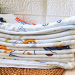 [Kaimei Cotton Industry] 6 in the group, random and excellent, MIT made in Taiwan, top-quality bamboo fiber cotton gauze children's towel, children's towel, soft and skin-friendly, 25x50cm, various prints, , large