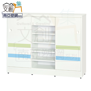 【文創集】多比斯 環保4.4尺南亞塑鋼推門單抽鞋櫃(客約商品)