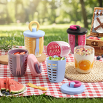 雙層沙拉杯 乾濕分離 650ml 燕麥優格杯 1杯2用 瀝水籃 隨行杯 輕食杯 密封不漏 帶蓋保鮮盒 附叉子 早餐杯, , large