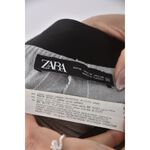 (M) zara高腰格紋灰色長褲二手衣, , large