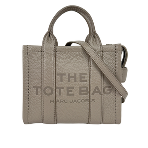MARC JACOBS THE LEATHER TOTE 粒面皮革迷你托特包/水泥灰