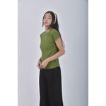 (S) boom studio圓領綠色短袖上衣二手衣, , large