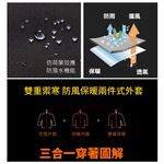 [DZRZVD 杜戛地]【230866女款兩件式外套】防風防水外套+密絲絨刷毛衣～防水防風保暖、YKK拉鍊、銀狐絨, , large