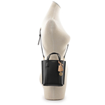 TORY BURCH Perry 荔枝皮革三層迷你托特包/黑色, , large