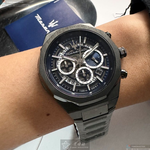 [星晴錶業]MASERATI手錶,46mm,R8873642012寶藍機械鏤空錶面黑錶殼深黑色精鋼錶帶款, , large
