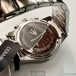 [星晴錶業]MASERATI手錶,44mm,R8873600003黑色錶面黑錶殼銀色精鋼錶帶款, , large
