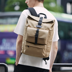 KINGSONS Roll Top Commuter Backpack-brown, 日暮沙, large