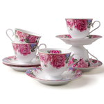 [豐名日本餐具] 咖啡杯五客入組 高台紅玫瑰 ROBERTA / C00CS5-10, , large