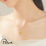 【Prisme Gold】黃金項鍊 水滴蓮花 鍊墜項鍊 (金重：約0.08錢±0.03), , large