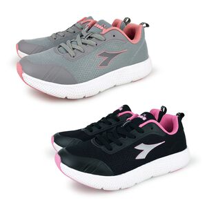 DIADORA迪亞多那 女專業輕量慢跑鞋 女運動鞋 女鞋 護趾 輕盈 透氣 吸濕 排汗 Q彈 緩震 減壓 止滑 灰 黑